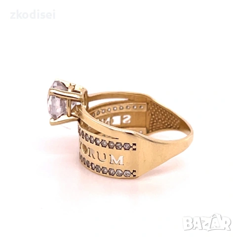 Златен дамски пръстен 3,12гр. размер:53 14кр. проба:585 модел:36331-1, снимка 2 - Пръстени - 53045863