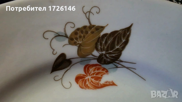 Порцеланови чинии на Изида с червен кант 6 броя , снимка 3 - Чинии - 54058088