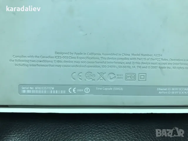 WI-FI рутер с 500гб хард диск Apple A1254, снимка 5 - Рутери - 49104033