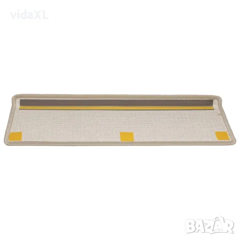 vidaXL Изтривалки за стълби 15 бр. 65x21x4 см, бежови, правоъгълни, с кант, снимка 5 - Изтривалки - 56145985