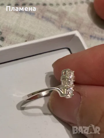 Пръстен сребро 925 цена 12€ нов с 3 циркония , снимка 3 - Пръстени - 56046755