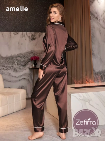 🌠Елегантна пижама с дълъг ръкав 🪶Zefirra Campari🪶🧸, снимка 3 - Пижами - 53189938