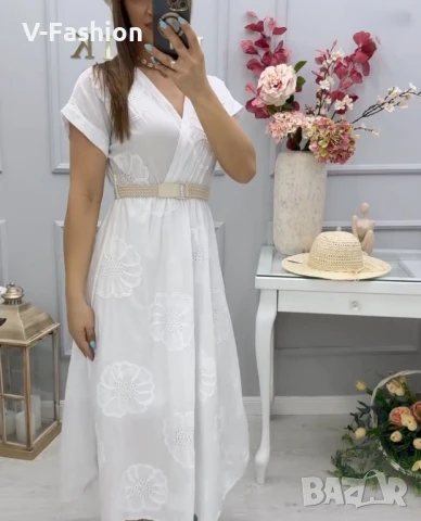 Бяла рокля , снимка 2 - Рокли - 50892354