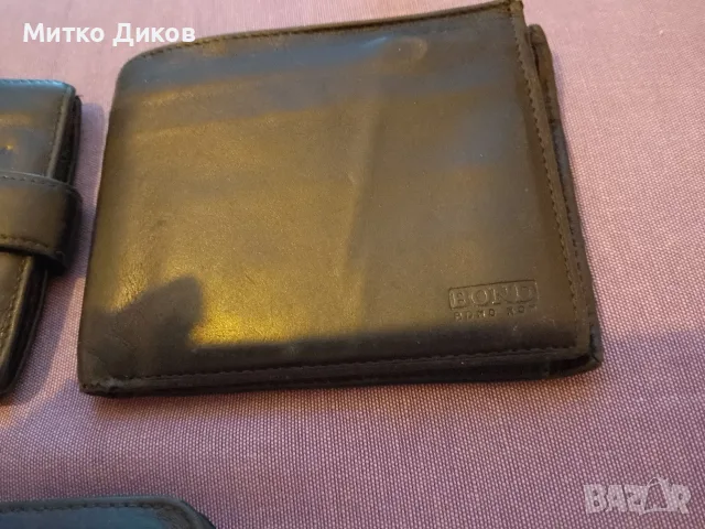 Бонд портфейли маркови ест.кожа 3броя страничен 130х95мм и два други 125х90 мм единия с вътрешен цип, снимка 3 - Портфейли, портмонета - 56074297