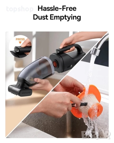 Чисто нова ръчна прахосмукачка Baseus AP02, безжична, 160 W, LED осветление, батерия 10000 mAh, снимка 4 - Други стоки за дома - 51572436