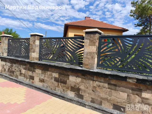 Продавам лазерно изрязани поцинковани оградни пана с рамки - RAL7016 Сив антрацит - 22 бр.