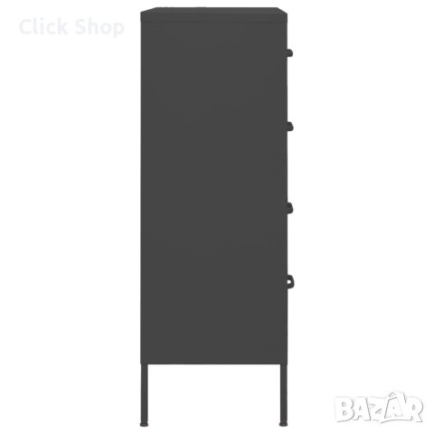 Шкаф с чекмеджета, антрацит, 80х35х101,5 см, стомана, снимка 6 - Шкафове - 40308733
