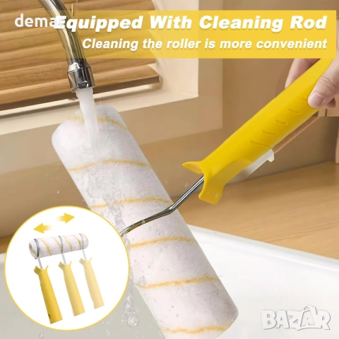 Комплект от 12 части Easy Coater валяци за боядисване с удължител и тава за боядисване, снимка 4 - Бои, лакове, мазилки - 54064369