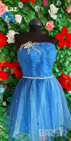 официална рокля в микс от индиго и тъмно синьо с камъни, снимка 2 - Рокли - 29297896