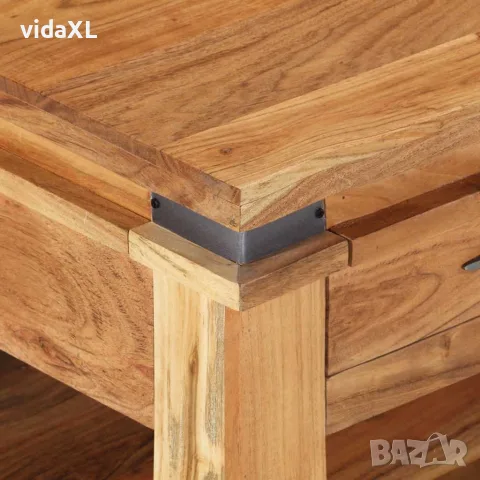 vidaXL Маса за кафе, 110x52x45 см, акациево дърво масив, снимка 4 - Маси - 56146508