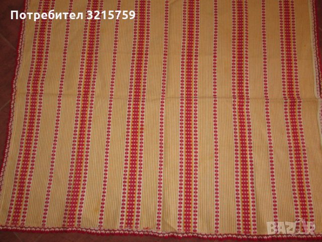 Стара ръчно тъкана фолк покривка за маса,дантела, снимка 6 - Антикварни и старинни предмети - 35558036