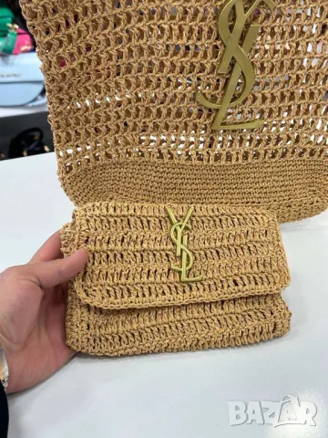 ръчно плетени плажни чанти ysl saint laurent 46x38см, снимка 4 - Чанти - 50407028