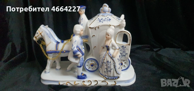 Порцеланова композиция " Карета с фигури", снимка 7 - Колекции - 53013242