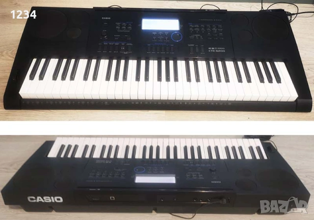 Синтезатор клавир CASIO CTK-6200 с динамична клавиатура и USB порт 5 октави