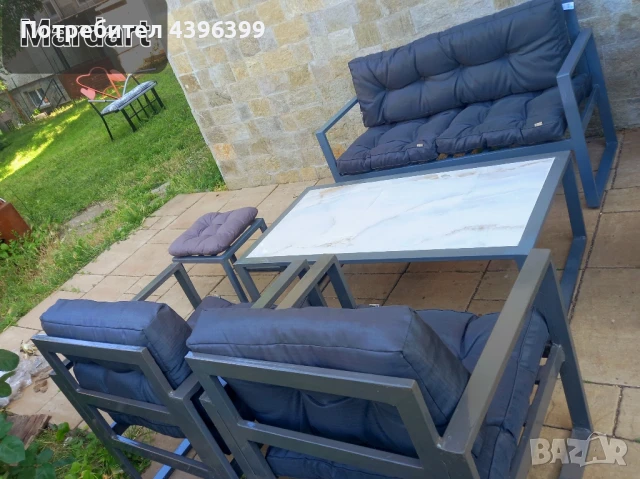 Градински комплект от 6 части, снимка 5 - Градински мебели, декорация  - 50741040