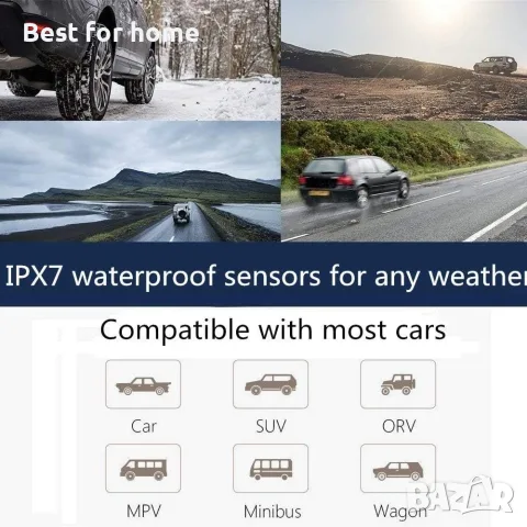 Система за следене на налягането в гумите (TPMS) със соларно захранване и водоустойчиви сензори, снимка 6 - Аксесоари и консумативи - 56163475