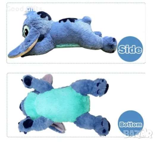 Голяма Плюшена играчка Възглавница Стич, 60см Син, Stitch плюшен, снимка 4 - Плюшени играчки - 47708372