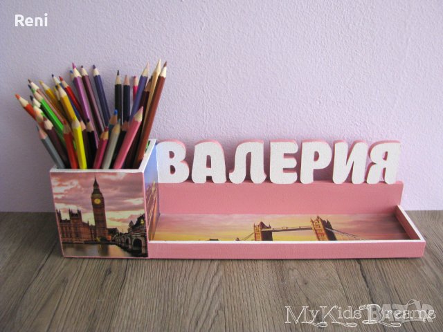 Дървен моливник за момиче., снимка 8 - Други - 39736144