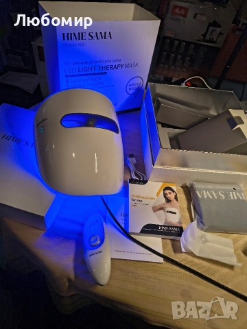 8-цветна LED маска за лице със светлинна терапия, фотонна маска за грижа , снимка 3 - Други - 53119538
