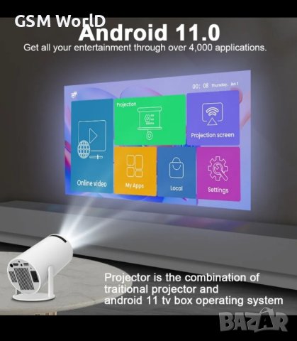 SMART Magcubic Projector HY300 4K Android 11, снимка 3 - Друга електроника - 44168289