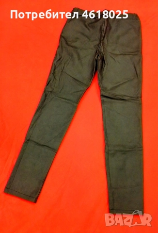 Черен Панталон Имитация На Кожа , снимка 2 - Панталони - 52160725