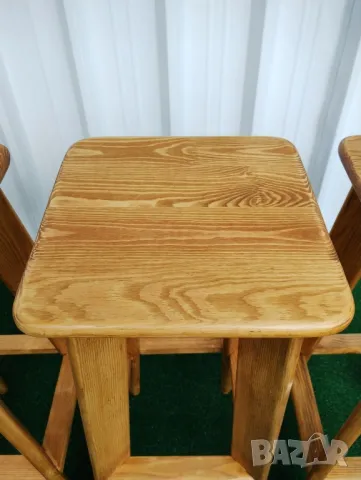 Дървени бар столове от масив ръчна изработка за заведения и дома , снимка 4 - Столове - 48144466