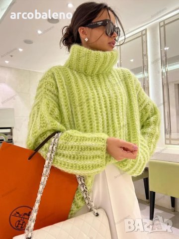 Нов дамски пухкав пуловер с дълъг ръкав, 4цвята , снимка 10 - Блузи с дълъг ръкав и пуловери - 42843370