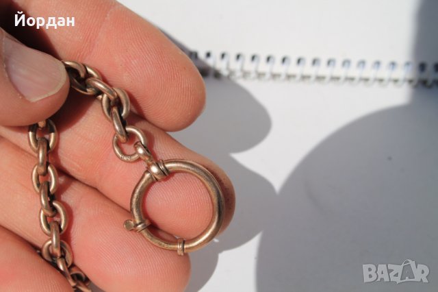 Златен ланец/кюстек за джобен часовник, снимка 7 - Други ценни предмети - 40268620