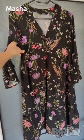 Рокля Vero Moda цветя размер 38 М, снимка 2 - Рокли - 52355100