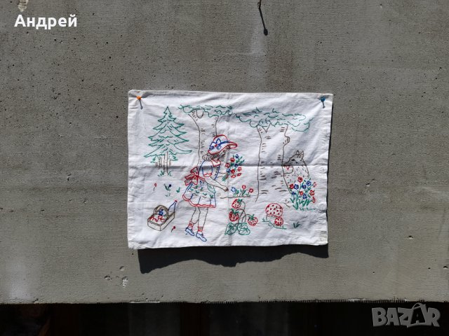 Старинна бродирана калъфка за възглавница #88, снимка 1