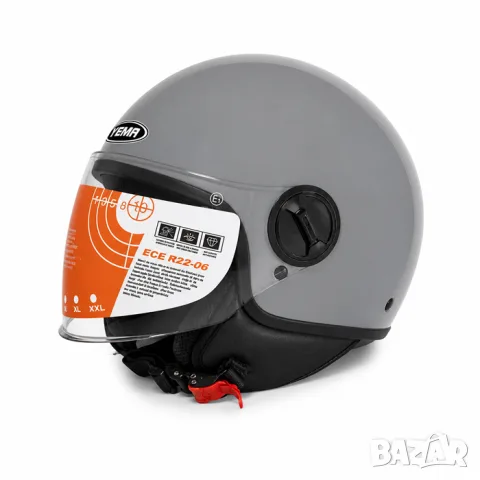 Отворена мото каска YEMA ECE R22.06 сиво