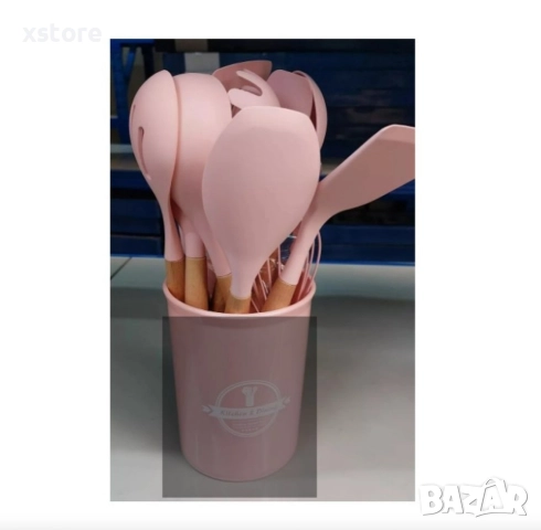 Комплект кухненски прибори 11 бр. в кръгла поставка., снимка 9 - Прибори за хранене, готвене и сервиране - 52695624