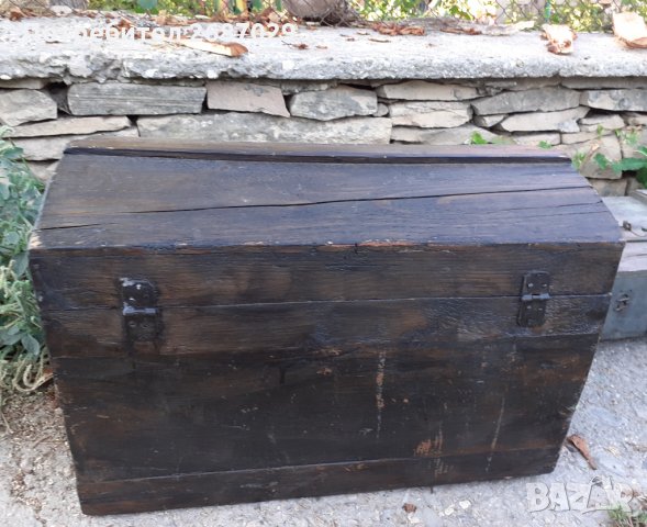 стара дървена ракла с дръжки отстрани, сандък и стар военен дървен сандък с патина, снимка 9 - Други - 34261033