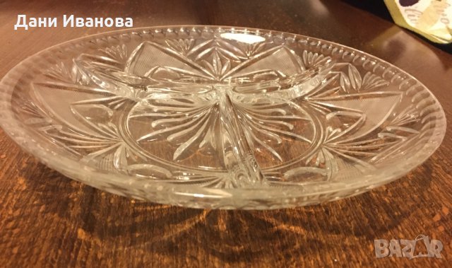 Кристална кръгла ордьовърна чиния, снимка 3 - Чинии - 31389392