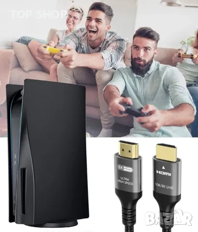 HDMI кабел 4k 120Hz 144Hz 8k 60Hz 48Gbps HDR10+ Dolby Atmos HDCP2.3, снимка 1 - Кабели и адаптери - 48793115