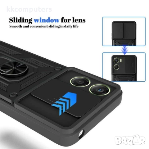 Магнитен калъф Ring Holder за Motorola Moto G06 4G / Moto G06 Power 4G- PC +TPU, Капак за камерата, , снимка 9 - Калъфи, кейсове - 52725903