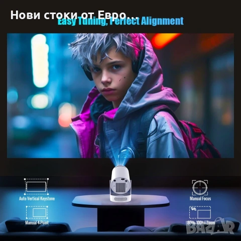 MagCubic преносим мултимедиен проектор Portable Multimedia Projector HY300 Pro+ - 4K,, снимка 11 - Плейъри, домашно кино, прожектори - 54012122