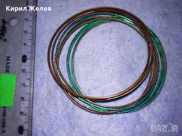 КОМПЛЕКТ СТОМАНЕНИ РЕТРО АРТ ГРИВНИЧКИ ЗЕЛЕНИ и ЗЛАТИСТИ БРОНЗИРАНИ 37509, снимка 5 - Гривни - 40836368