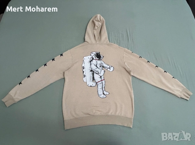 Суитшър H&M NASA с качулка, като ново, размер M, бежов, снимка 4 - Суичъри - 52259608