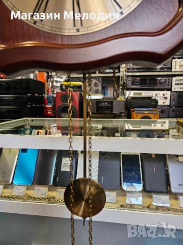 Немски стенен часовник J.schrenk с махало и тежести. Не работи, продава се за декорация или някой да, снимка 12 - Стенни часовници - 50575677