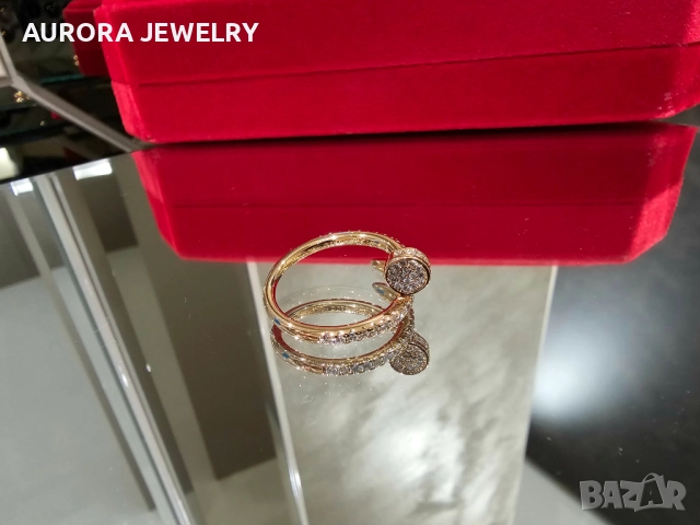 CARTIER Nail Juste un Clou Rose Small Paved Diamonds Пръстен Пирон, снимка 2 - Пръстени - 52854825