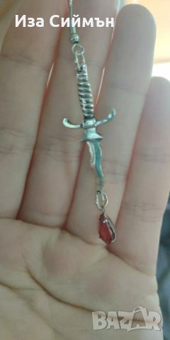 Обеци от медицинска стомана с рубини, снимка 3 - Обеци - 35604352