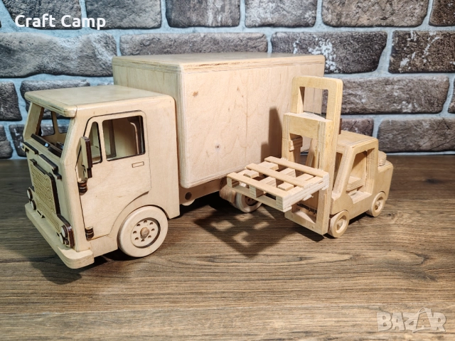 Комплект дървени модели - Мотокар и Хладилен камион – Craft Camp