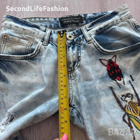 Дамски дънкови къси панталони Madness Nat’l изтъркани размер 25, снимка 5 - Дънки - 52806021