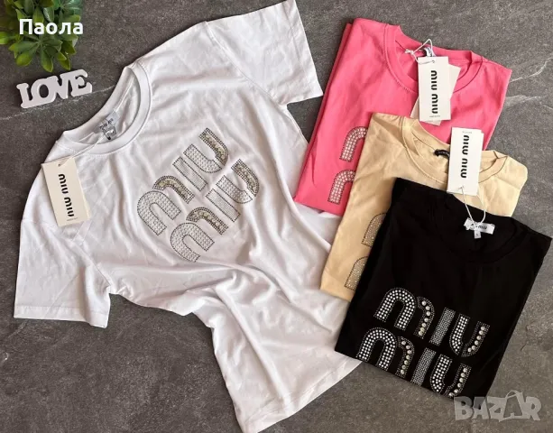 Дамска тениска Miu Miu , снимка 4 - Тениски - 47800811