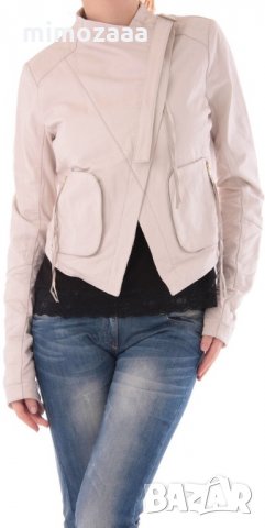 Cristina Gavioli Leather Jacket асиметрично кожено яке естествена кожа, снимка 1 - Якета - 29921001