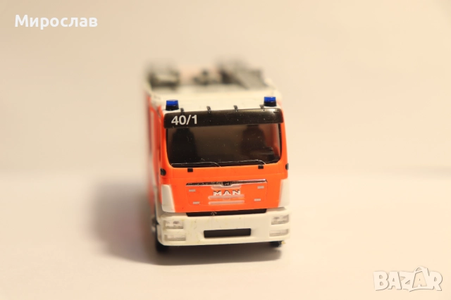 HERPA 1:87 H0 MAN ПОЖАРНА КАМИОН МОДЕЛ КОЛИЧКА, снимка 4 - Колекции - 52931324