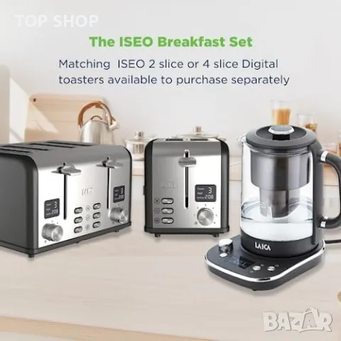 Нова Електрическа кана с воден филтър LAICA ISEO 1,5л за кафе чай кухня, снимка 4 - Кани - 49956814