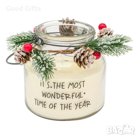 Голяма Аранжирана Коледна свещ, 1020гр, снимка 2 - Декорация за дома - 42860975