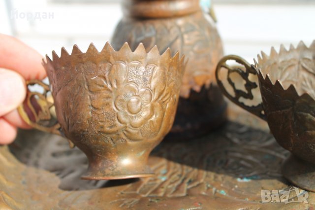 Турски Османски сервиз за кафе 19век, снимка 4 - Антикварни и старинни предмети - 32047179